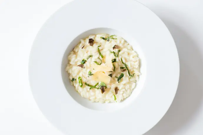 risotto on white ceramic plate